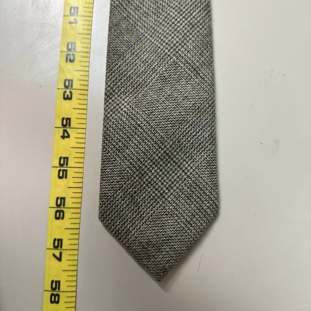 Vintage Jordan Marsh Mens Brown Blue Textured Weave Silk Blend Necktie 57x3.25